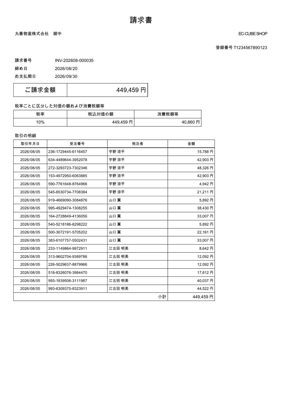 請求書PDF